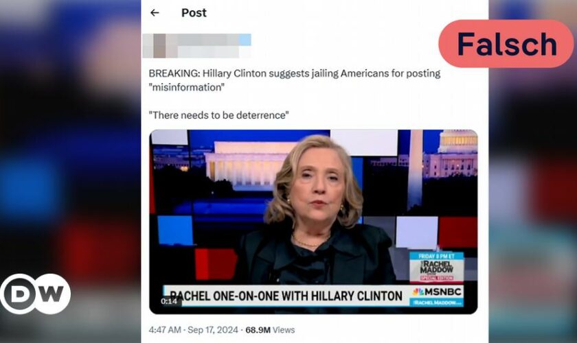 Faktencheck: Fordert Clinton Haft fürs Teilen von Fakenews?