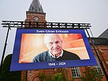 First glimpse of Sven Goran Eriksson's coffin ahead of star-studded funeral for ex-England manager as David Beckham leads mourners