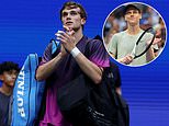 Jack Draper crashes out of the US Open with semi-final defeat against world No 1 Jannik Sinner... as the British ace loses in straight sets but battles fiercely after throwing up THREE times on the court