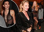 Kate Moss, Rosie Huntington-Whiteley and a VERY racy Amelia Gray Hamlin lead the A-list revellers in sheer dresses and suspenders at Saint Laurent's Paris Fashion Week party