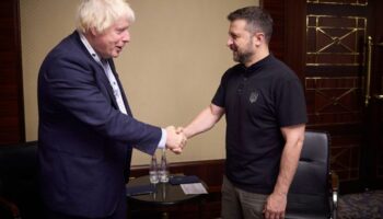 Alte Freunde: Selenskyj hat den britischen Ex-Premier Boris Johnson empfangen (aktuelles Foto). Foto: Uncredited/Ukrainian Presi