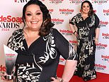 Lisa Riley is beaming as she poses with her Inside Soap Award after the Emmerdale Dingle clan clinched the Best Family gong