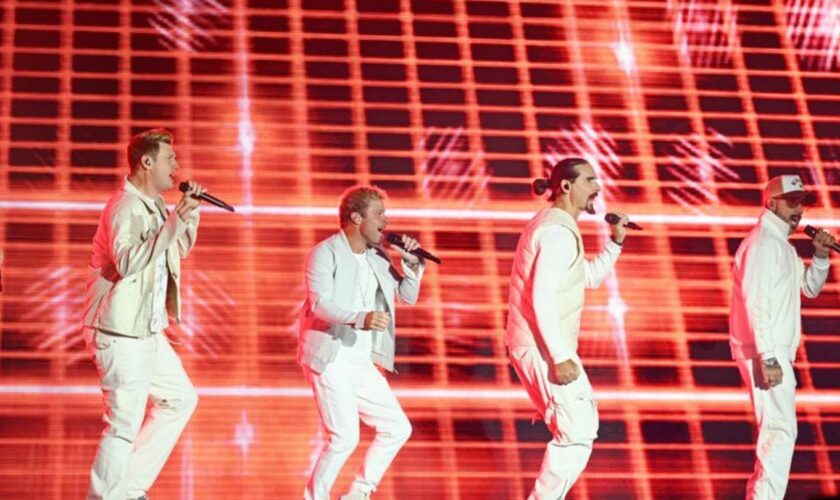 Die Backstreet Boys sind auf dem Glücksgefühle-Festival auf dem Hockenheimring aufgetreten. Foto: Uwe Anspach/dpa