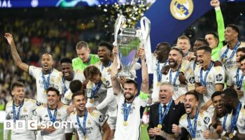 Real Madrid winning the Champions League last season