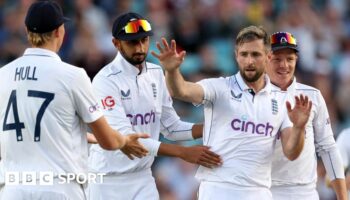 Chris Woakes celebrates