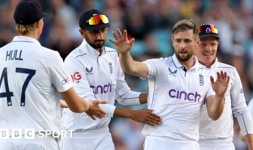 Chris Woakes celebrates