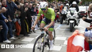 Tadej Pogacar in the men's world road race