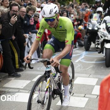 Tadej Pogacar in the men's world road race