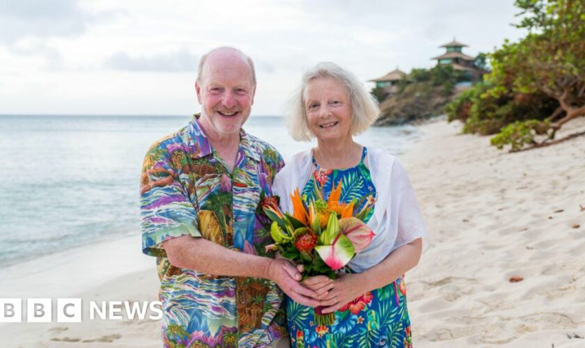 Sir Alan Bates gets married on Richard Branson's island