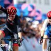 Sarah Storey celebrates winning the road race at the Paralympics