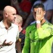 Manchester United manager Erik ten Hag and Cristiano Ronaldo