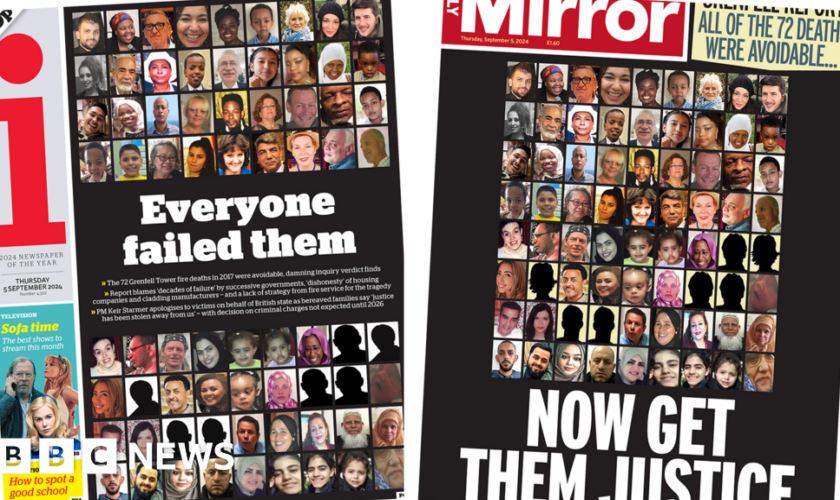 The Papers:  'Everyone failed' Grenfell victims and 'now get them justice'