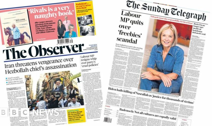 The Papers: Labour MP resigns over gifts row and Iran warns Israel over assassination