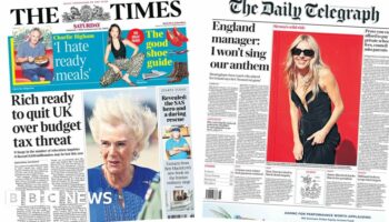 The Papers: Rich 'ready to quit UK' and England's Carsley 'won't sing anthem'