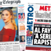 The Papers: Starmer 'in control' and 'Al Fayed rape scandal'