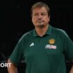 Ergin Ataman wearing a green t-shirt