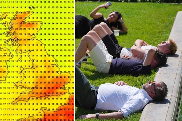 UK weather maps turn red as temperatures to hit 24C in late September 'mini heatwave'