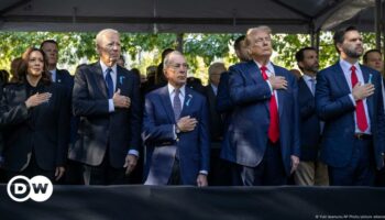 US: Harris and Trump shake hands at 9/11 memorial