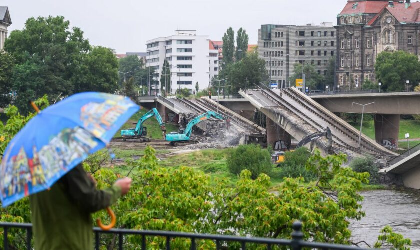 Unwetter in Europa: Abrissarbeiten an Carolabrücke beendet – steigende Elbpegel für Sonntag erwartet