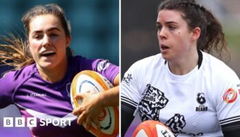 Bo Westcombe-Evans and Phoebe Murray in their Loughborough and Bristol kits