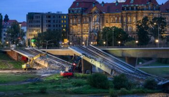 Wettlauf gegen die Zeit: Teilsprengung der Carolabrücke soll Hochwasser zuvor kommen