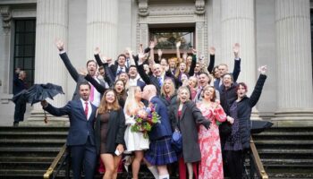 100 couples get married on same day as popular town hall arranges £100 ceremonies