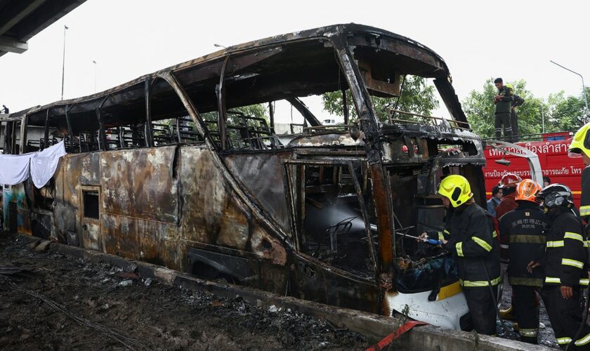 Thailand school bus bursts into flames outside Bangkok, 23 feared dead, officials say