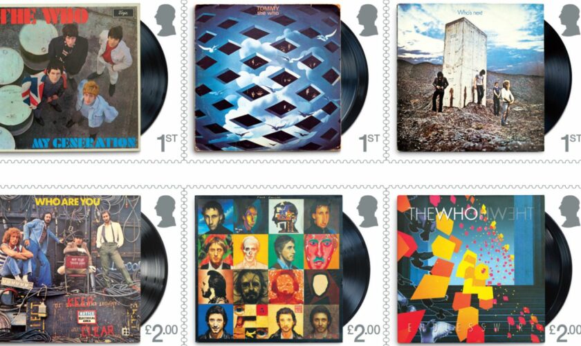 The Who album covers form part of a set of special stamps. Pic: PA