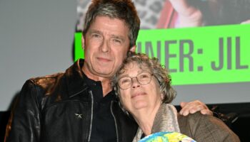 Noel Gallagher made a surpise appearance at the Music Photography Awards at Abbey Road Studios to present Jill Furmanovsky with the Icon award. Pic: Dave Hogan/Hogan Media/Shutterstock