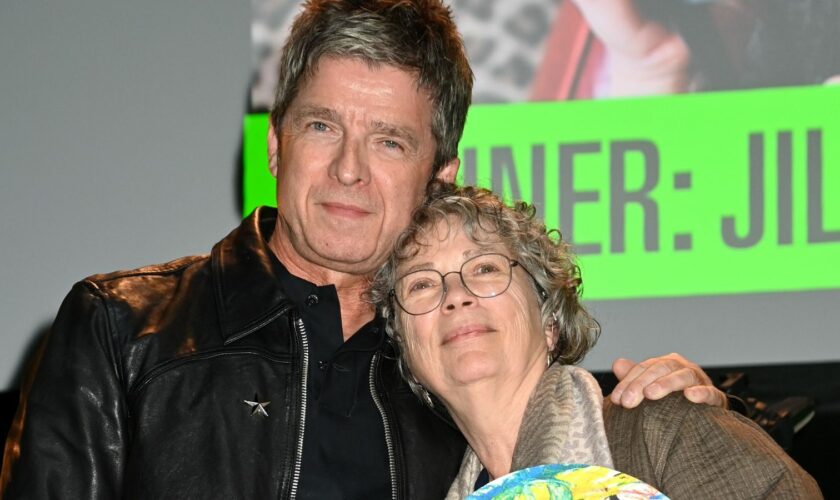 Noel Gallagher made a surpise appearance at the Music Photography Awards at Abbey Road Studios to present Jill Furmanovsky with the Icon award. Pic: Dave Hogan/Hogan Media/Shutterstock