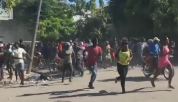 People fleeing during the attack on Thursday. Pic: AP