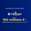 Résultat Euromillions (FDJ) : le tirage du vendredi 4 octobre 2024, 160 millions d'euros en jeu