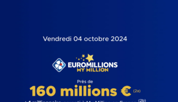 Résultat Euromillions (FDJ) : le tirage du vendredi 4 octobre 2024, 160 millions d'euros en jeu