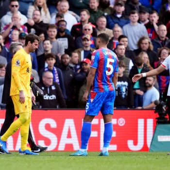 Liverpool’s Alisson set to be out ‘for a few weeks’ with latest hamstring issue