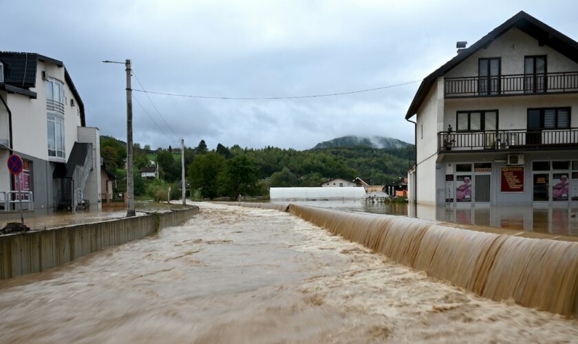 Des inondations après de fortes pluies à Kiseljak, en Bosnie-Herzégovine, le 4 octobre 2024