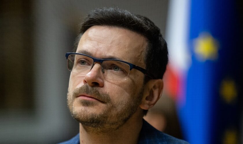 Le chef de l'opposition russe, Ilya Iachine, lors de sa réunion à l'université de Varsovie, en Pologne, le 7 octobre 2024.