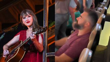 Jason Kelce hilariously mocked for seemingly falling asleep during Taylor Swift’s concert in Miami