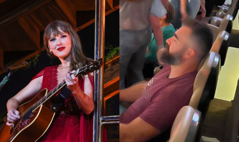 Jason Kelce hilariously mocked for seemingly falling asleep during Taylor Swift’s concert in Miami