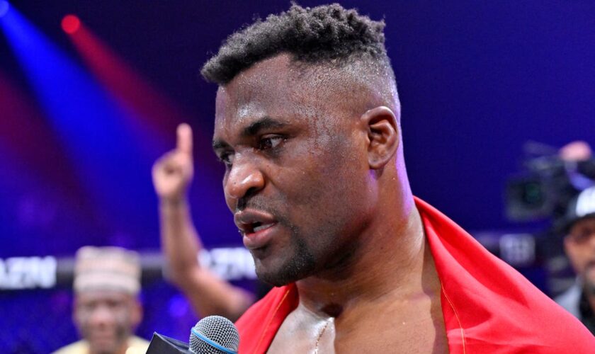 Tearful Francis Ngannou pays tribute to late son after KO win over Renan Ferreira