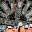 A member of the tunnel boring team looks out from digging machine Florence after it completed HS2's longest tunnel, a 10-mile journey under the Chiltern Hills, in North Portal, near South Heath, Buckinghamshire. Picture date: Tuesday February 27, 2024. PA Photo. See PA story RAIL HS2. Photo credit should read: Aaron Chown/PA Wire