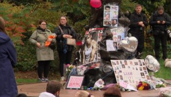 Tributes, flowers and balloons for Payne in Hyde Park