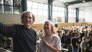 Das neue Führungsduo der Grünen Jugend - Jakob Blasel und Jette Nietzard. Foto: Sebastian Willnow/dpa