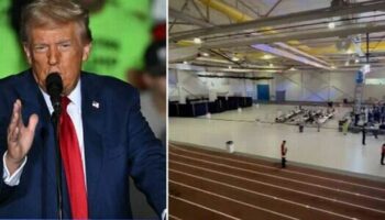 Donald Trump boasts about 'massive' rally crowd but images show half-empty venue in humiliation