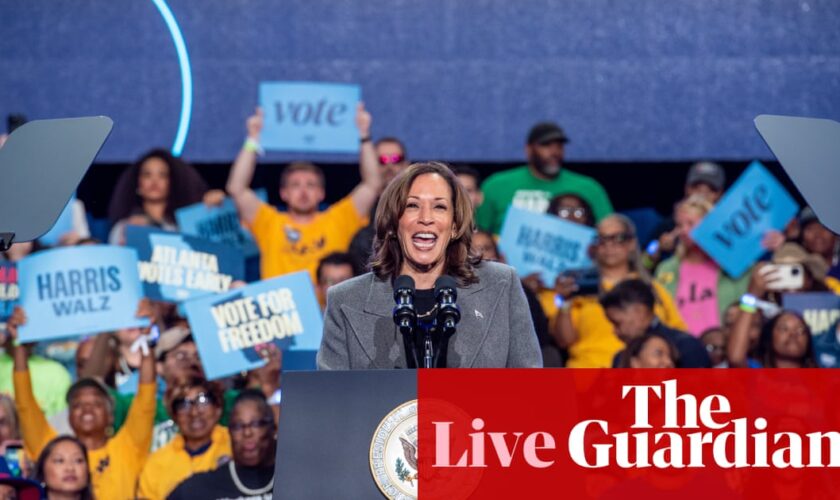 Harris kicks off birthday at Georgia church as Trump heads to McDonald’s in Pennsylvania – live