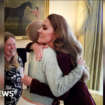 Kate hugs young girl with cancer at Windsor Castle