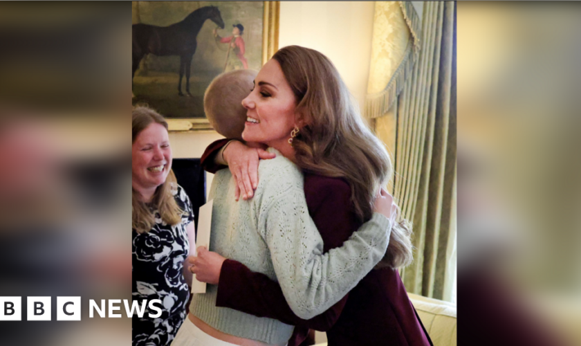 Kate hugs young girl with cancer at Windsor Castle