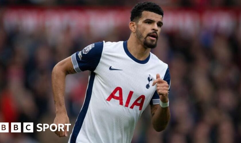 Dominic Solanke in action for Tottenham this season