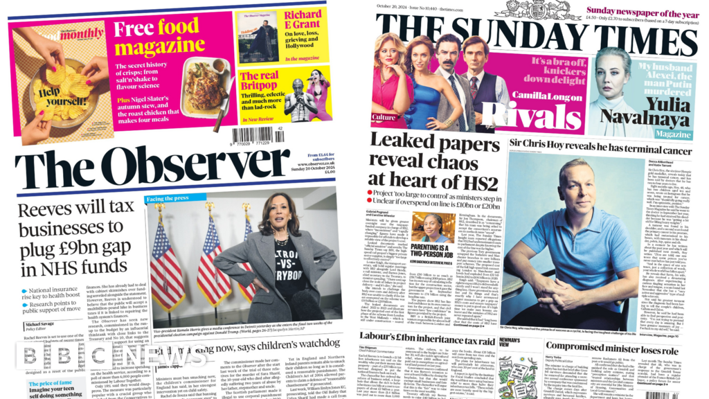 The Papers: Reeves 'will tax businesses' and Hoy's terminal diagnosis