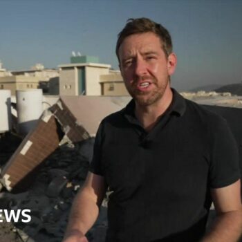 Watch: BBC reporter in the midst of rocket fire into Israel