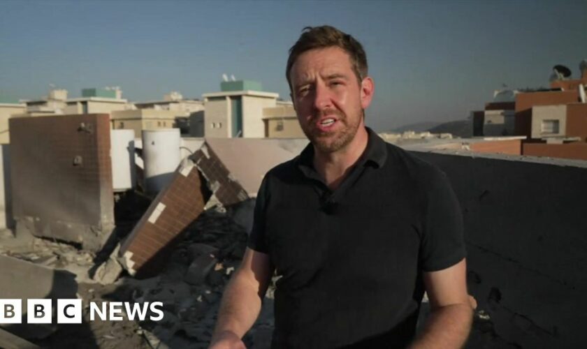 Watch: BBC reporter in the midst of rocket fire into Israel